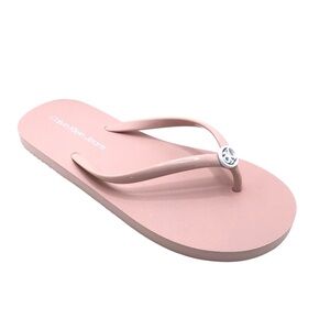 Calvin Klein Womens Syleen Light Pink Logo Thong Flip Flop Sandal Size 6